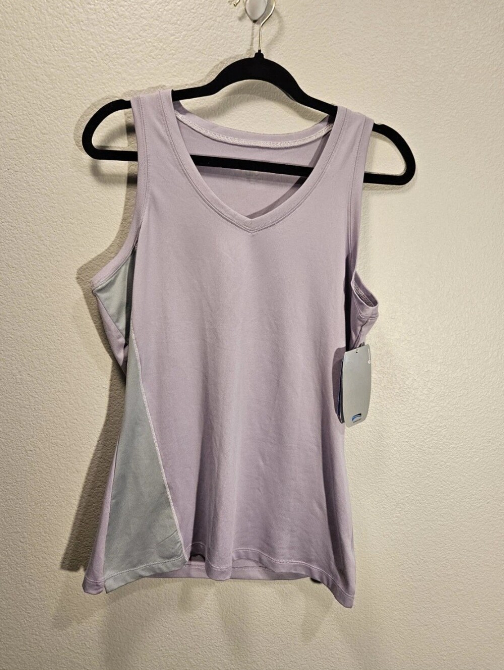Alo Yoga V-Neck Coolfit Stretch Two Tone Tank Top Women Size XXL New